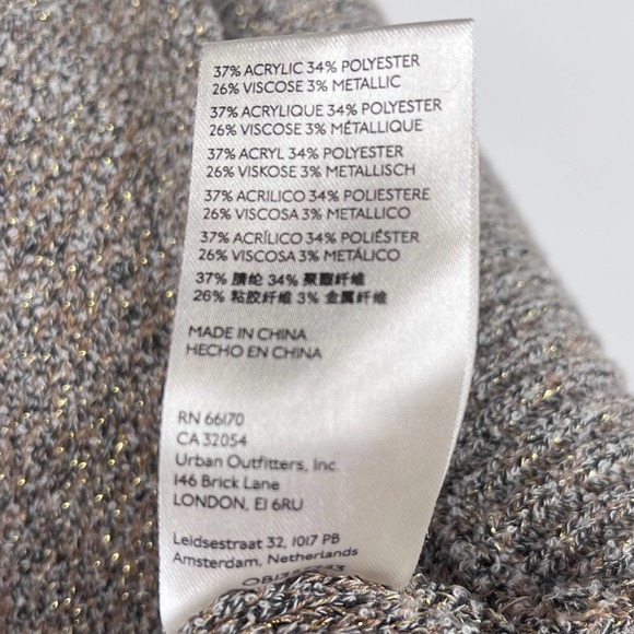 Free People Going for Gold Faux Wrap Sweater Metallic Large - Picture 11 of 12